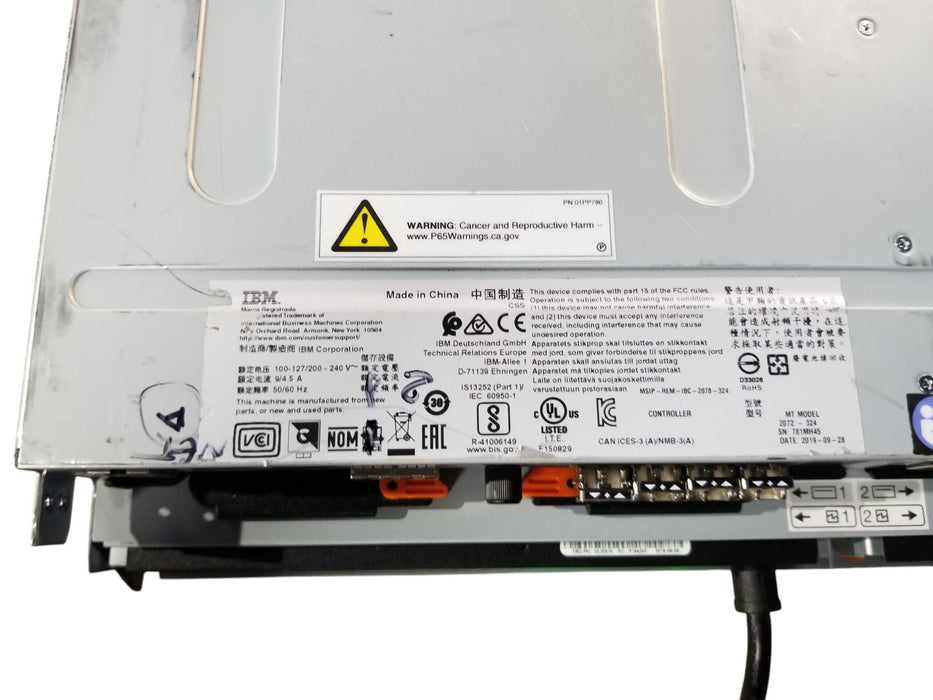 IBM 2072-324 Storwize V3700 Control Enclosure 2x 02PX517-Controllers 2x800W Q