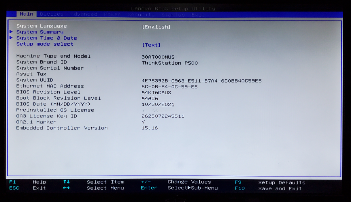 Lenovo ThinkStation P500 1x Xeon E5-1607 v3 32GB DDR4 K620 - No HDD