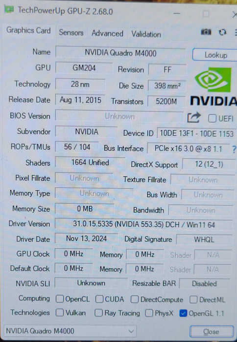 NVIDIA QUADRO M4000 8GB GDDR5 4x Display Port %