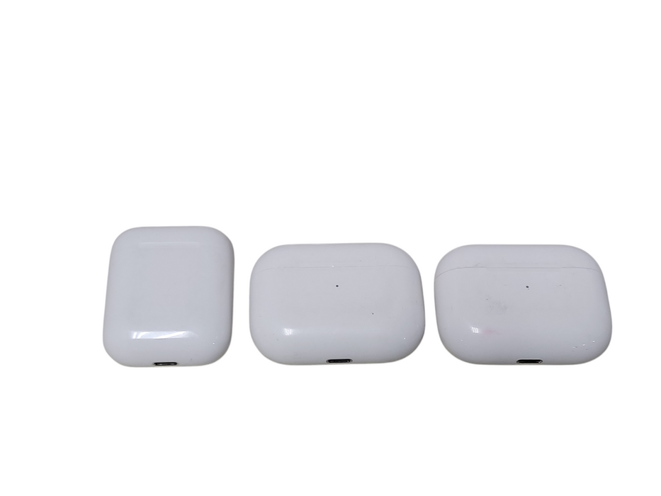 Lot of 3x Apple ear bud charger cases only (2x A2190 & 1x A1602) (No Ear bud) _