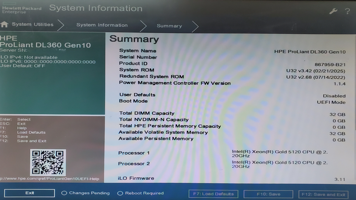 HP ProLiant DL360 Gen10 - 2x Xeon Gold 5120, 32GB DDR4 - No HDD/RAID