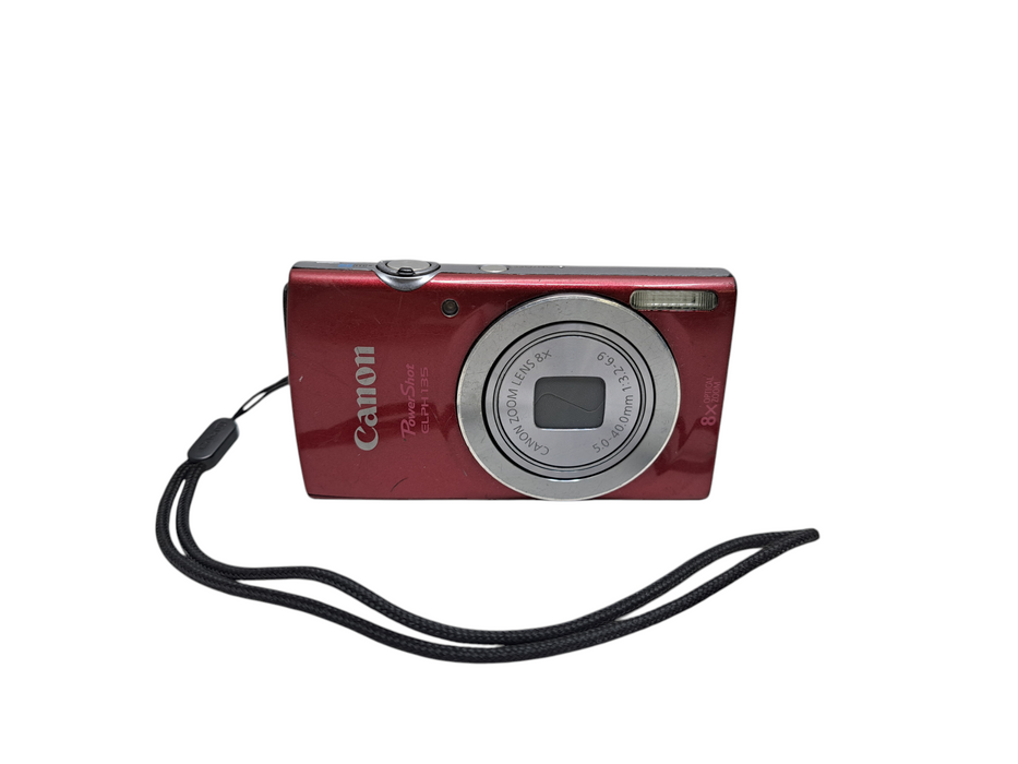 Canon PowerShot ELPH 135 16.0MP Digital Camera Red 8x Optical Zoom *READ* )