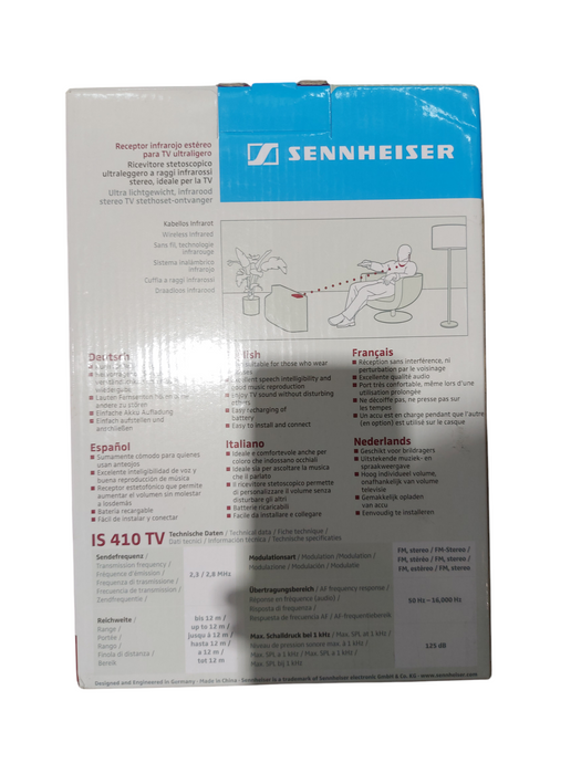 Sennheiser IS 410 TV Stereo Infrared Receiver Sound Boost EUC