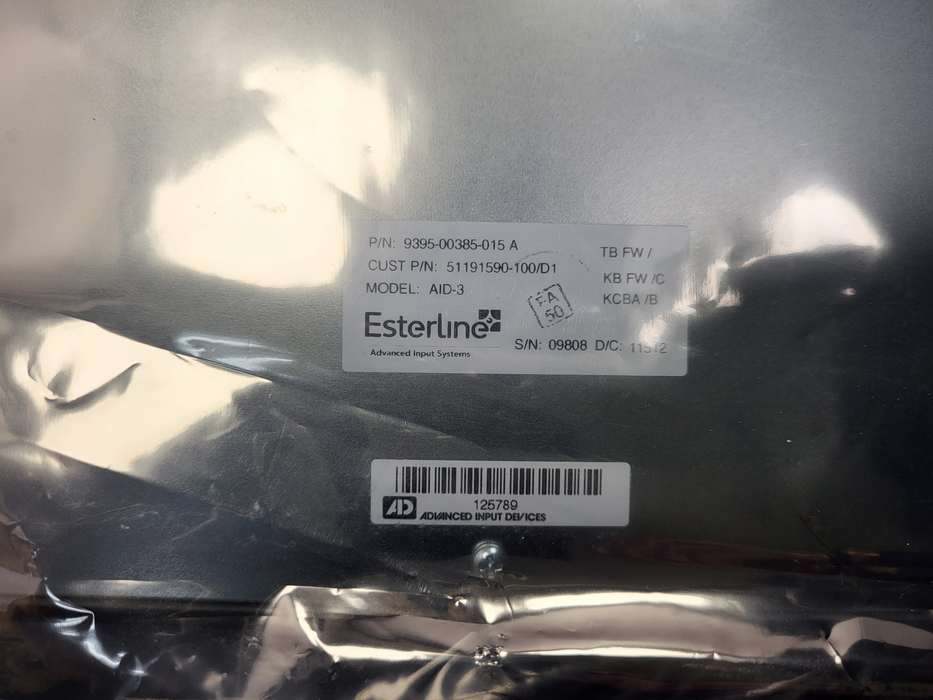 New Honeywell Esterline AID-3 Industrial Keyboard / 9395-00381-015 A $