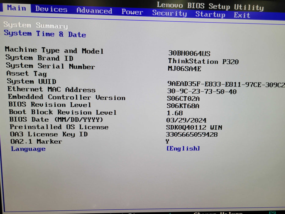 Lenovo ThinkStation P320 - Xeon E3-1240 v6 16GB DDR4 NO HDD 250W PSU %