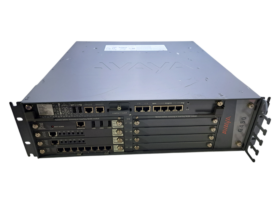 Avaya G450 Chassis w/ MB450, 2x MM710B, S8300 & MM711 | 1x PSU *READ*