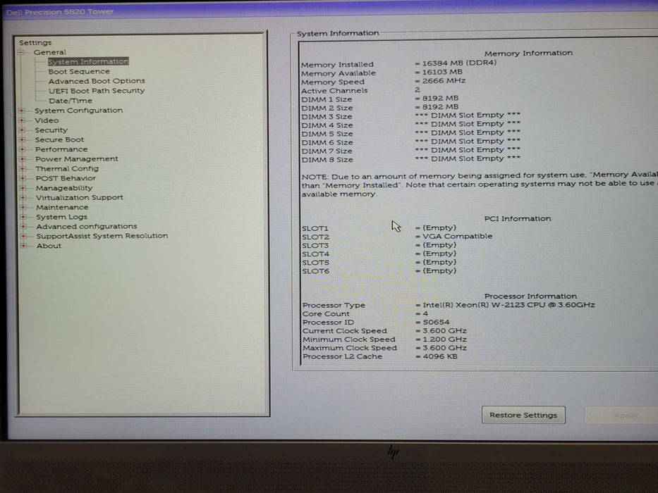 Dell 5820 Xeon W-2123 3.60GHz, 16GB DDR4, 256GB SSD+1500GB HDD, See detail _