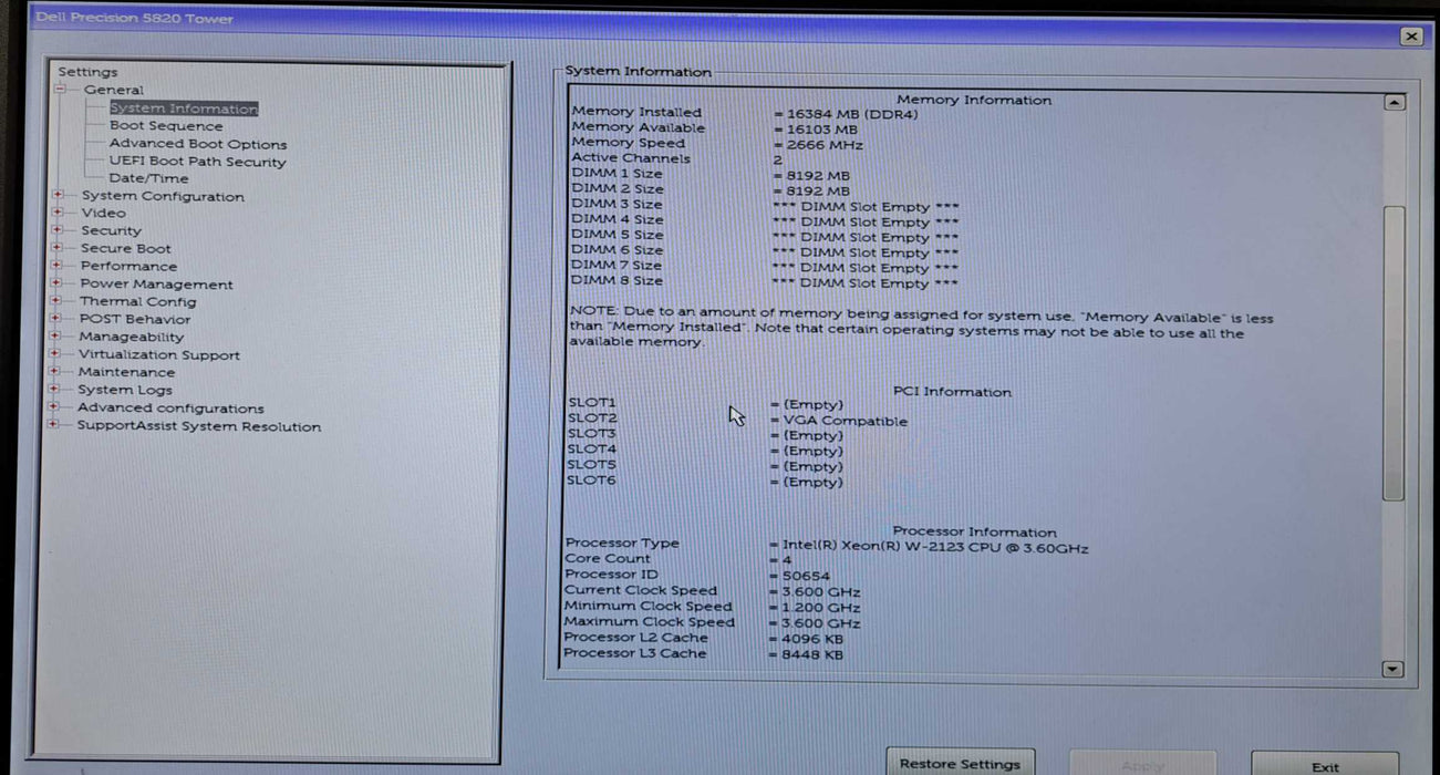 Dell Precision 5820 | Xeon W-2123 @3.60GHz, 16GB DDR4, NVS 310, 425W PSU Q