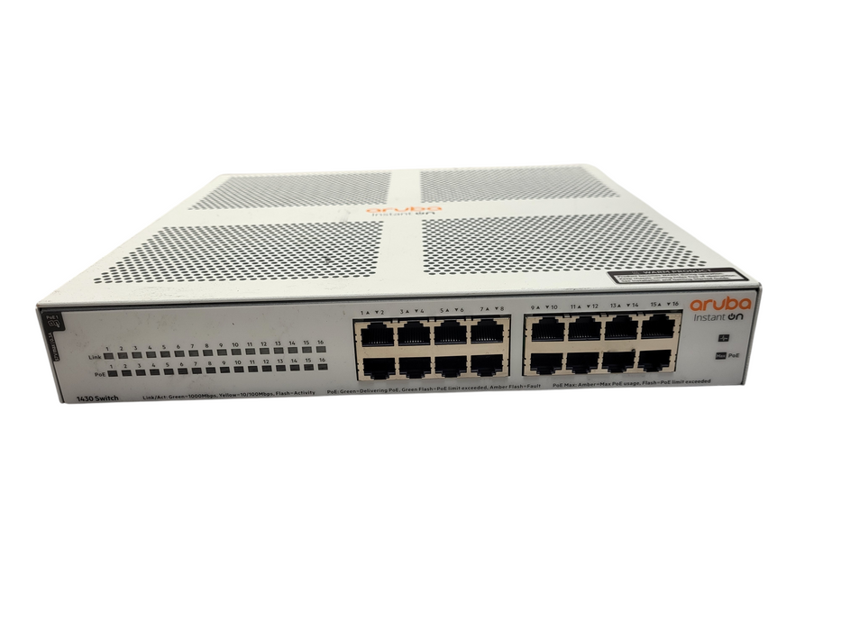 Aruba Instant On 1430 16G 16-Port Class4 PoE 124W Switch R8R48A $