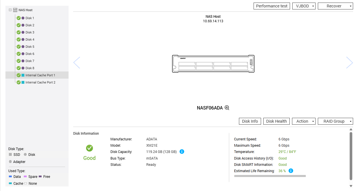 QNAP TVS-871U-RP 8-Bays NAS, i5-4590S, 8GB RAM, 8x 2TB HDDs & 2x128GB mSATA