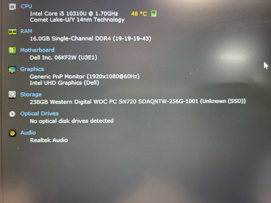 Dell Latitude 5410 i5-10310U CPU | 16GB DDR4 RAM |256GB NVME | READ $ Lap200
