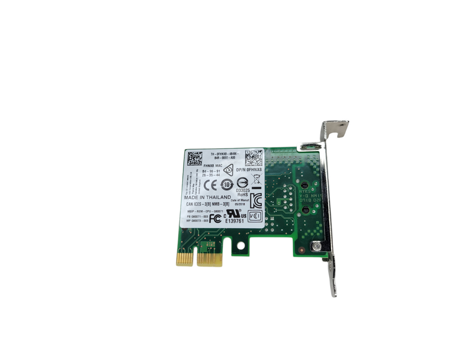 Dell Intel I210-T1 1GbE Single Port PCIe Low Profile NIC FHNX8 %