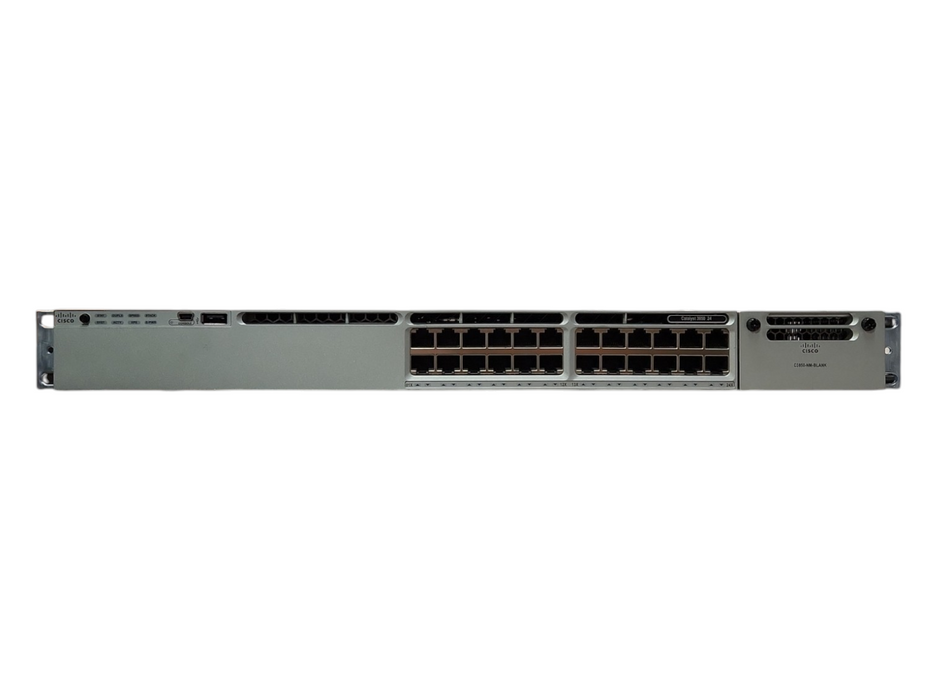 Cisco WS-C3850-24T-E 24-Port Gigabit Switch, 2x 350W PSU