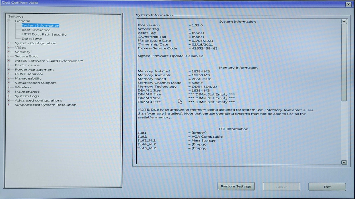 Dell OptiPlex 7080 SFF, i5-10500 3.10GHz, 16GB DDR4, 256GB NVMe, RX640 4GB