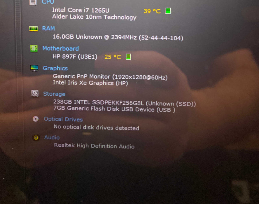 HP Elite Dragonfly 13 G3 TOUCH i7-1265U@1.80GHz 16GB RAM 256GB SSD  Lap200
