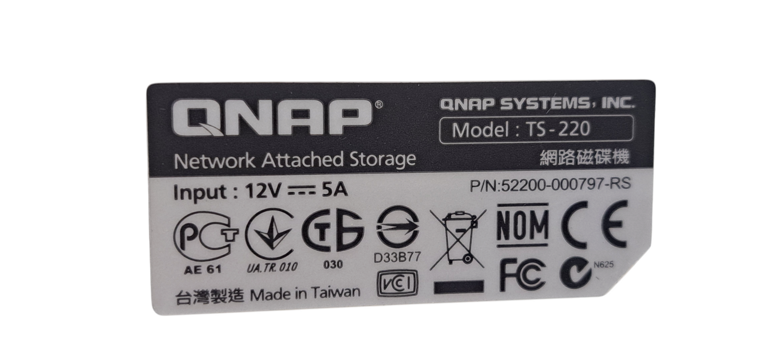 QNAP TS-220 2-Bay NAS Network Storage Server W/ Adapter | READ