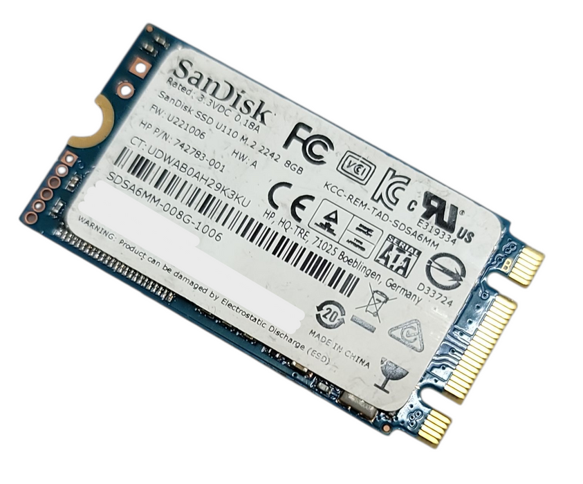 Lot 135x 8GB m.2 SATA 2242 SSD - Assorted Brands +