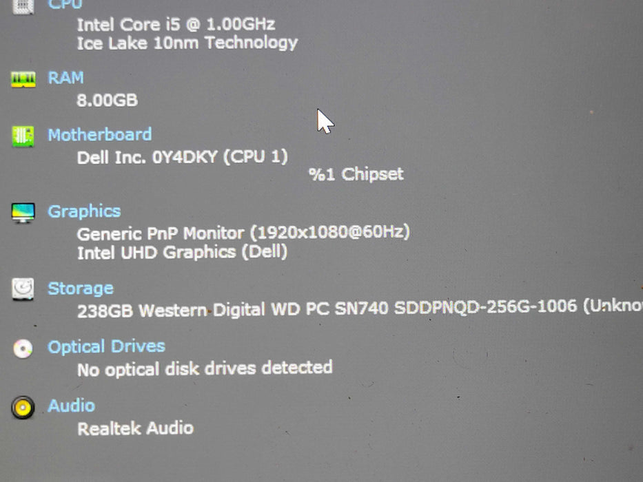 Dell Vostro 14 5401, Core i5-1035G1 1.2GHz, 8GB DDR4, 256GB NVMe _ Lap200