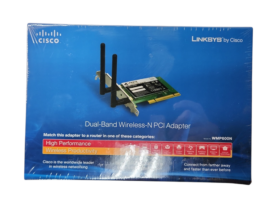 *NEW SEALED* Linksys by Cisco WMP600N - Dual-Band Wireless-N PCI Adapter Q