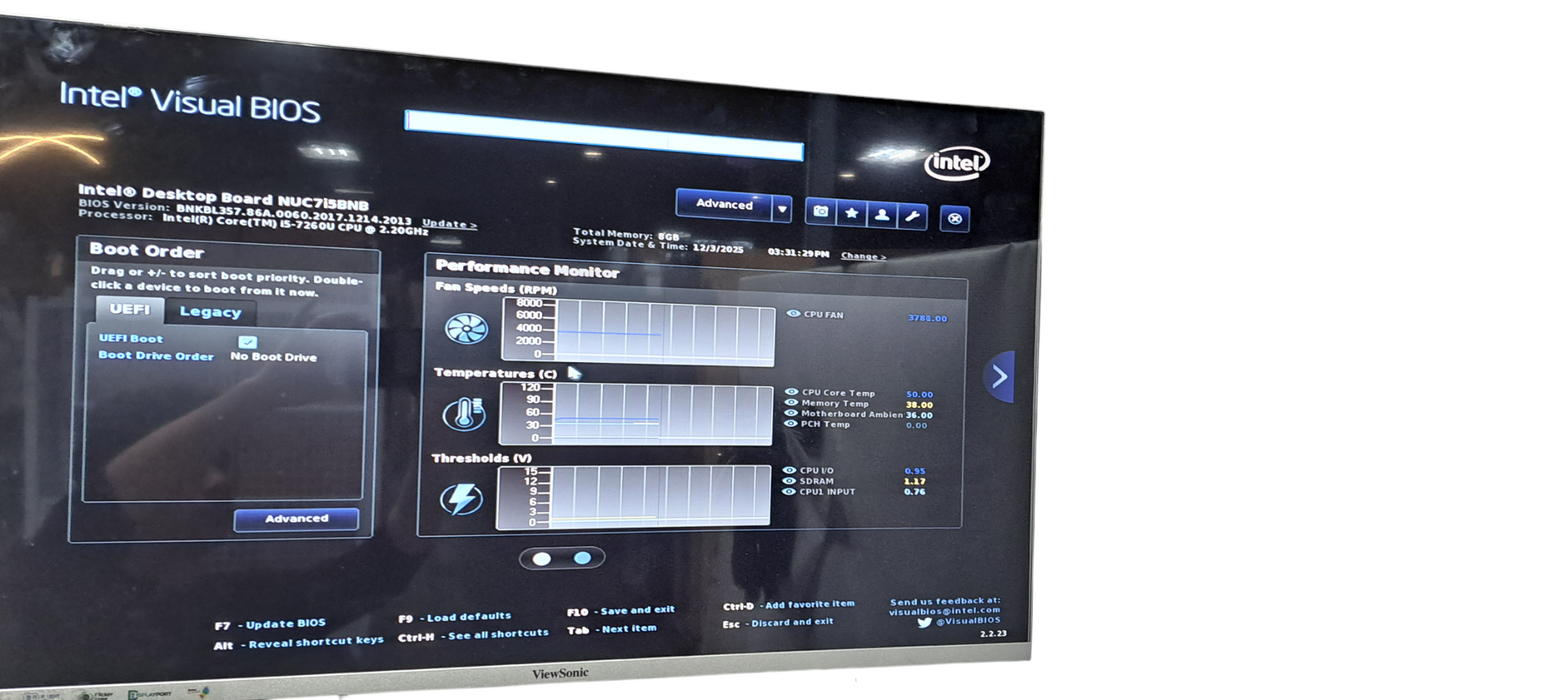 NUC Mini PC NUC7I5BNB I5-7260U CPU|8GB DDR4|256GB M.2