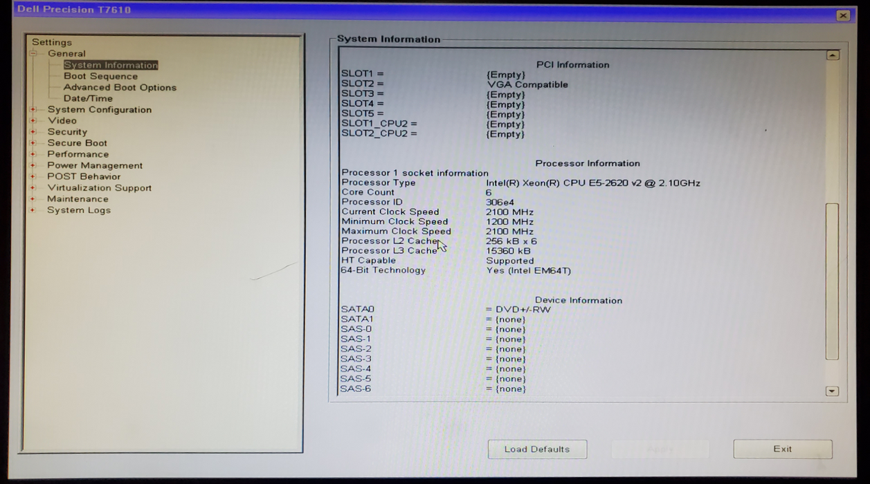 Dell T7610 Workstation Xeon E5-2620 v2 16GB DDR3 Quadro K4000 - No HDD
