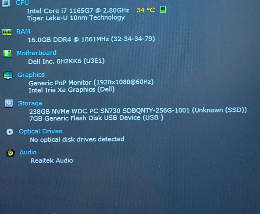 Dell Latitude 7420 Core i7-1165G7@2.80GHz 16GB RAM 256GB SSD  Lap200