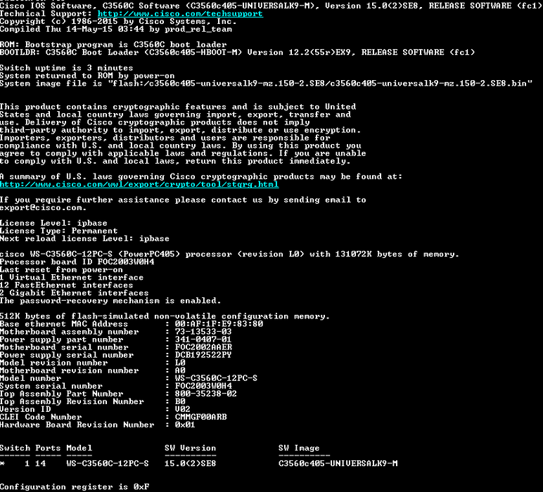 CISCO Catalyst WS-C3560C-12PC-S PoE+ Managed Ethernet Network Switch !