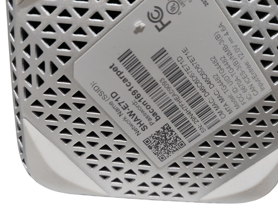 Shaw Fibre + Gateway 2.0 XB7 Model: TG4482 =