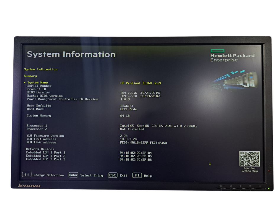 HP DL360 Gen9 1U 8x 2.5" | Xeon E5-2640 v3 @ 2.60GHz 8C, 64GB DDR4, P440ar RAID