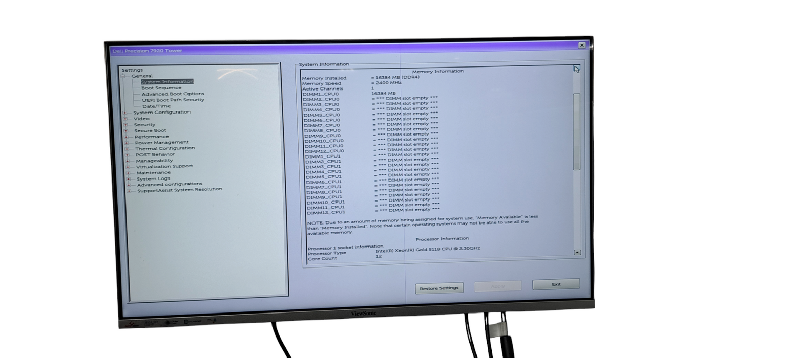 Dell Precision 7920 Tower Xeon Gold 5118 CPU|16GB DDR4|GTX 1060 3GB GPU|
