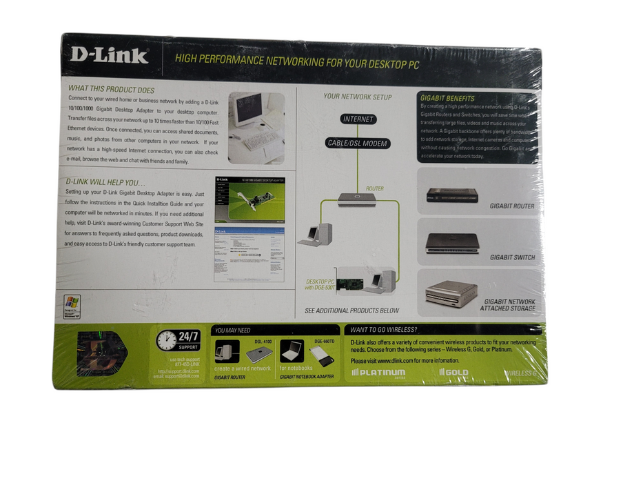 D-Link DGE-530T 10/100/1000 Gigabit  PCI Adapter Ethernet