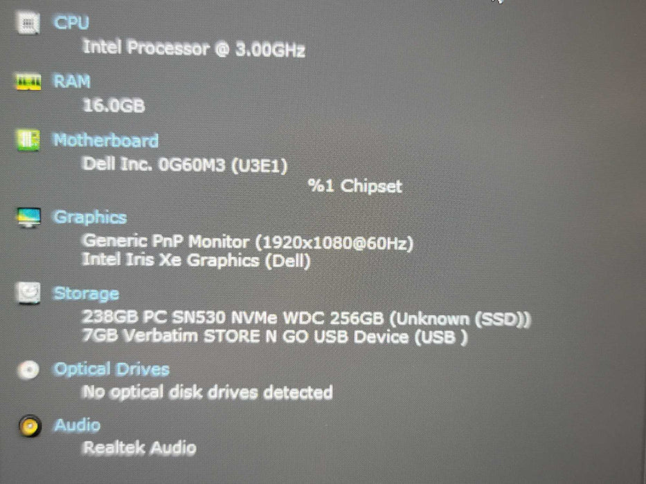 Dell Latitude 5520 i7-1185G7 16GB RAM 256GB NVMe READ β Lap200