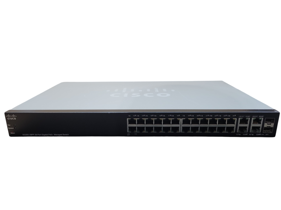 Cisco SG300-28PP-K9 V04 | 28-Port Gigabit PoE+ Managed Switch w/ 2x SFP !