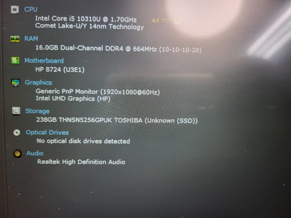 HP EliteBook 850 G7 Touch screen Core i5-10310U@1.7GHz 16GB RAM 256GB NVMe  $ Lap200