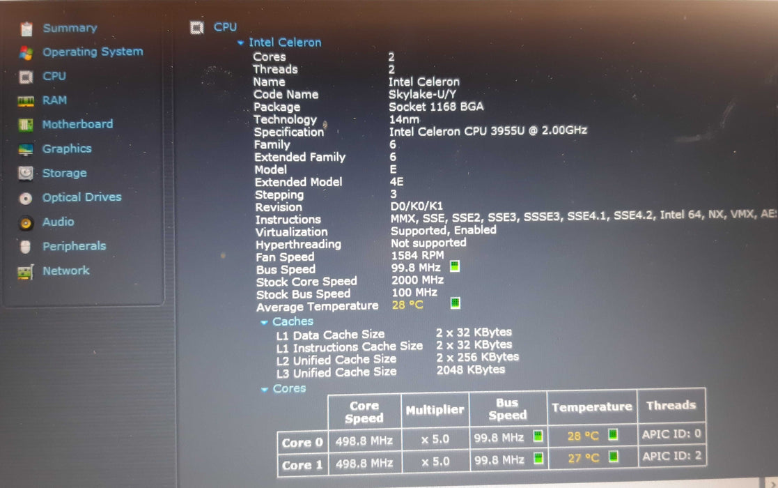 Toshiba TCxWave 6140-14C POS, Intel Celeron 3955U @2GHz, 8GB RAM, 128GB SSD