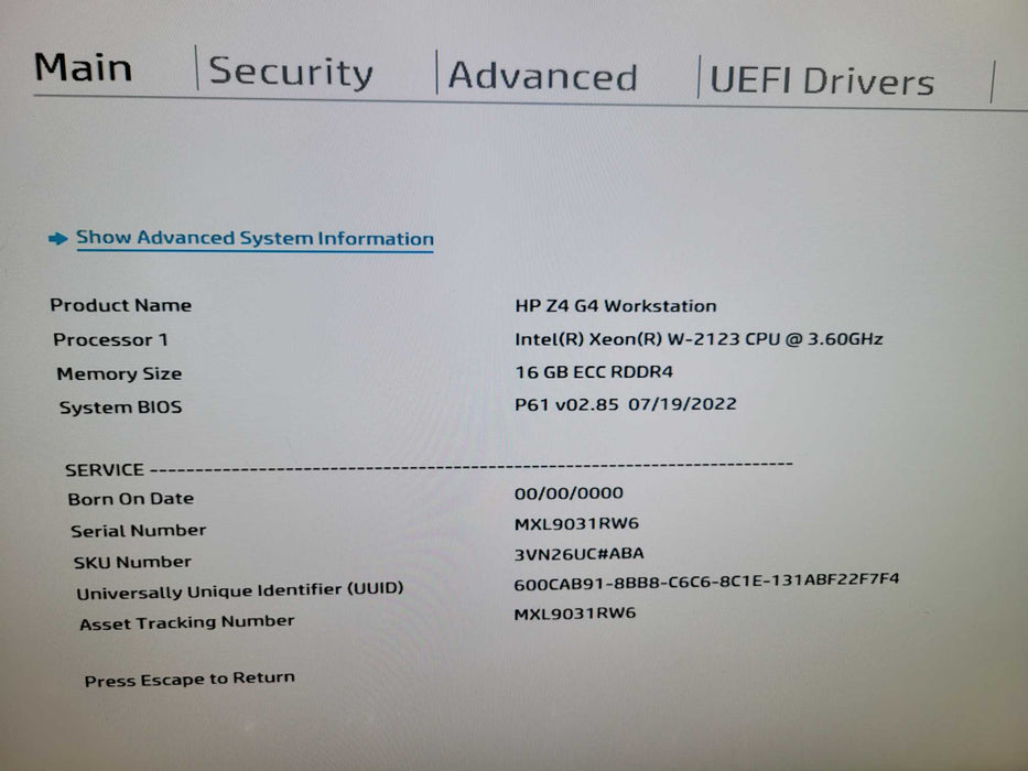 HP Z4 G4 - Xeon W-2133 16GB DDR4 512GB NVMe QUADRO K2000 750W PS Q%