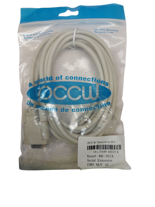 LOT 5x 10 ft DB9 Serial Extension Cable – Male to Female