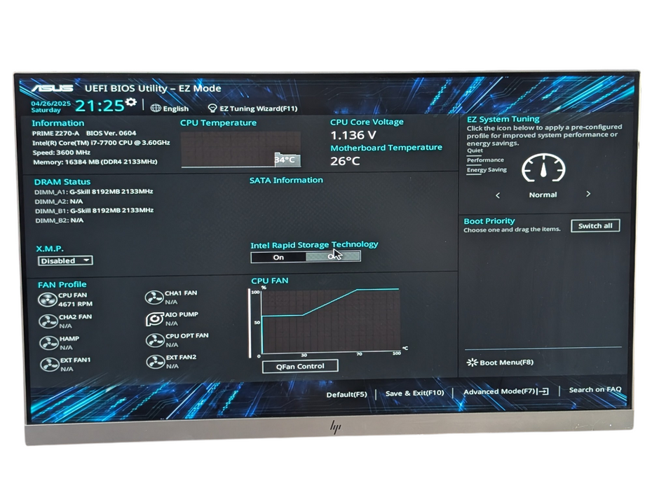 ASUS PRIME Z270-A Intel Core i7-7700 16GB RAM Combo  -