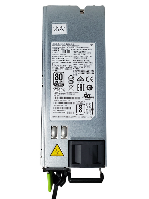 Cisco Power Supply 770W C220 M4 700-014160-0000 80 PLUS