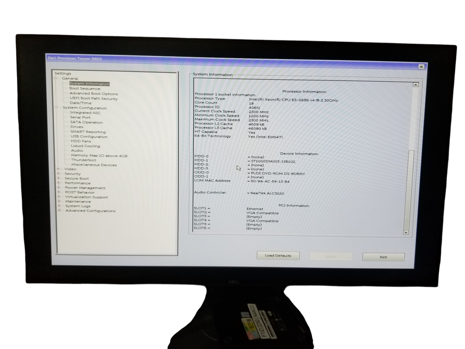 Dell Precision Tower 5810 Xeon E5-2684 v4 2.30Hz 16GB DDR4 1TB HDD NO OS