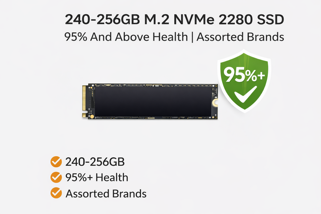 250-256GB m.2 NVMe 2280 SSD | 95% And Above Health | Mixed Brands Q&