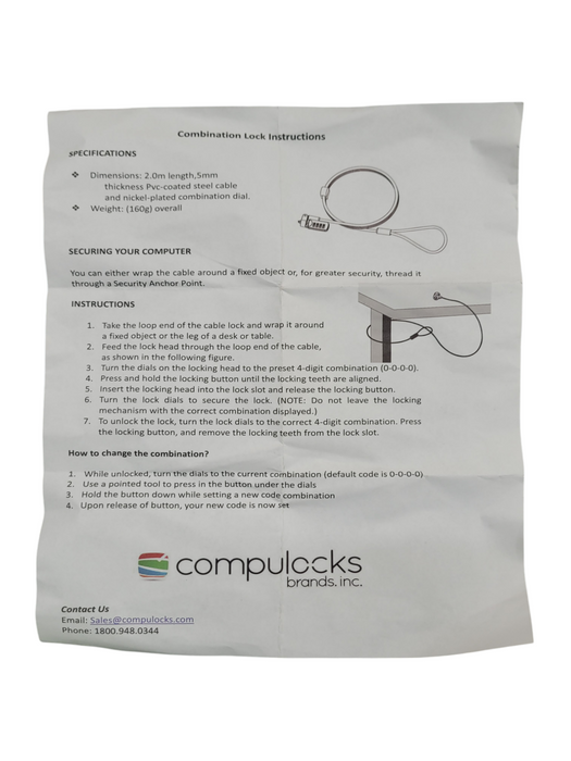 LOT of 2x - Keyed & Combination Laptop Cable Locks