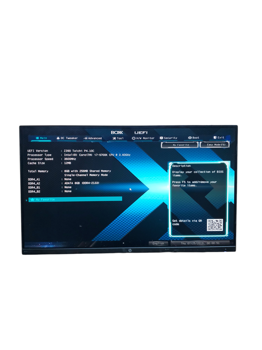 BOXX APEXX S3 i7-9700K 3.6GHZ 16GB RAM NO- SIDE COVER- READ