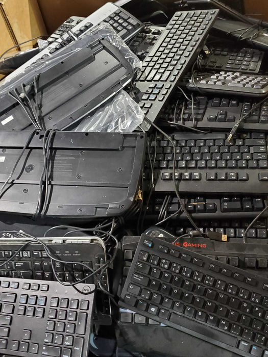 Bin of (680 lbs appr) Assorted Wired Keyboard and Mice, Mixed Brands, As is
