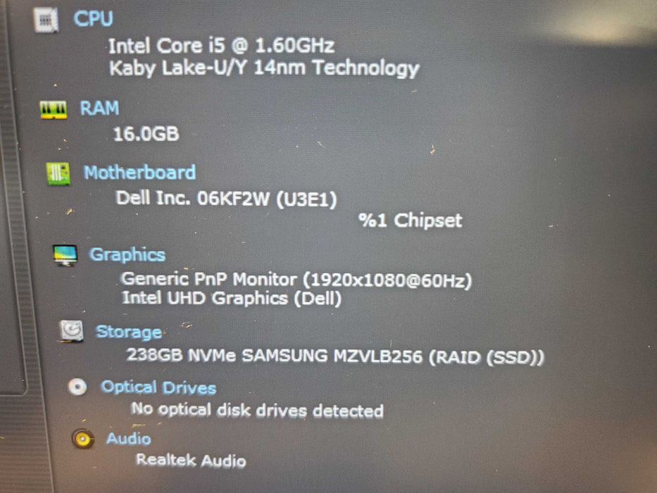 DELL Latitude 5410 i5-10210U @ 1.6GHz 16GB DDR4 256GB NVMe  Lap200