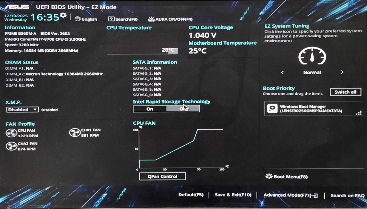 Custom PC, ASUS PRIME B360M-A, i7-8700, 16GB DDR4, 256GB NVMe, RX570