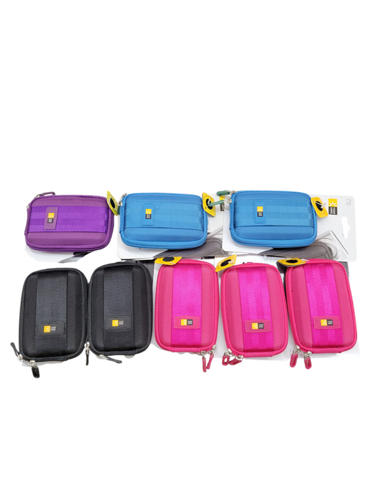 LOT 8x Case Logic QPB301PI Compact Camera Cases, Mixed Colors