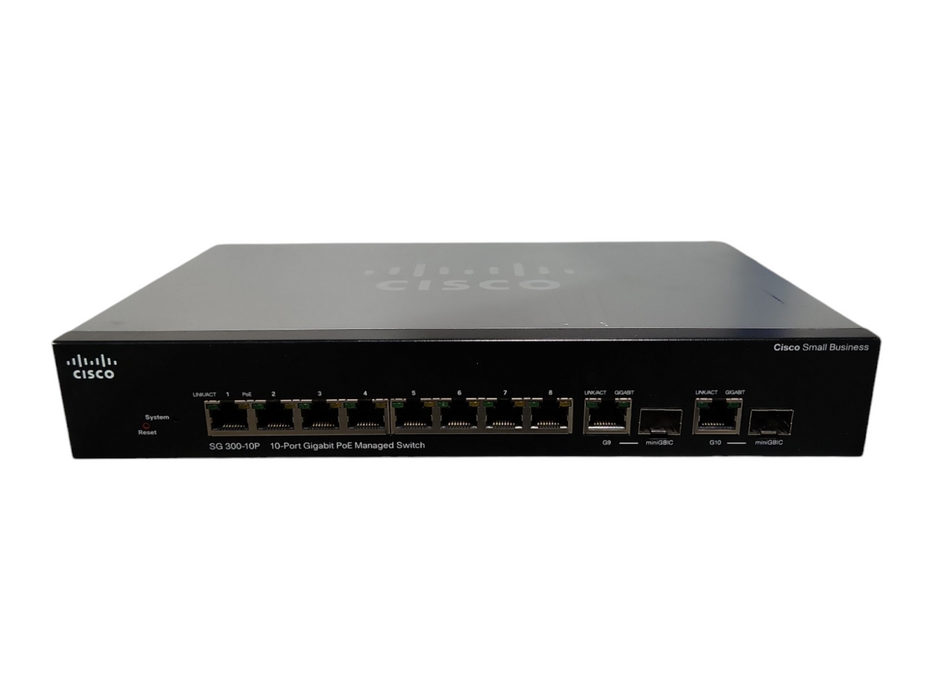 Cisco SG300-10P, 10-Port Gigabit PoE Managed Switch