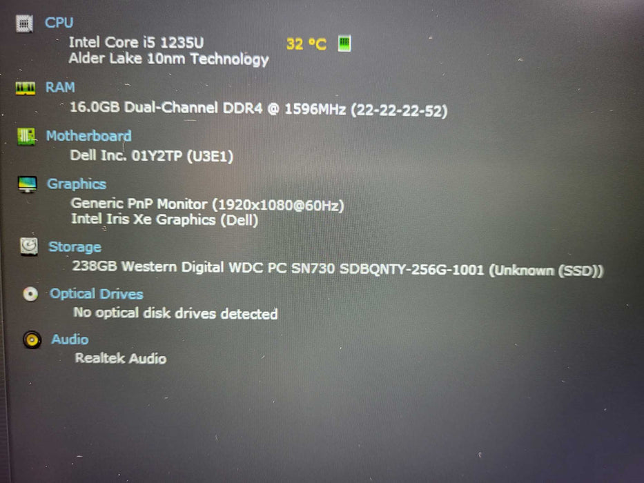 Dell Latitude 5430 i5-1235U 16GB RAM 256GB NVMe READ $ Lap200