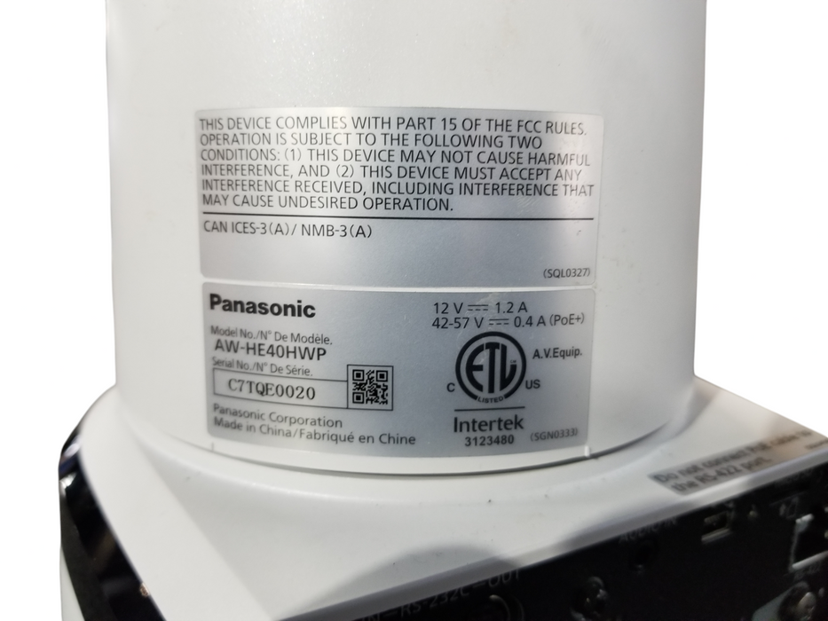 Panasonic AW-HE40HWP Surveillance Camera / PoE+ / HDMI Output